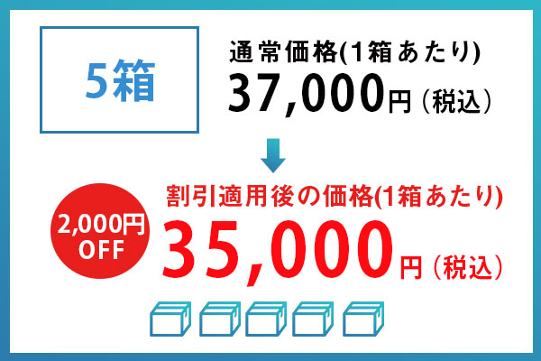 スタンダードプランまとめて割5箱価格35,000円（1箱あたり）