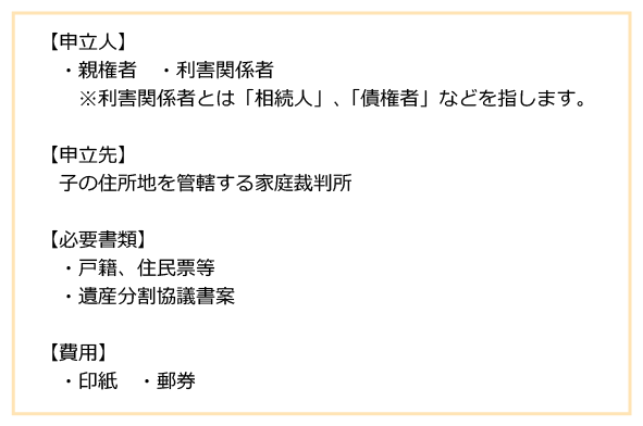 ①特別代理人選任の申立